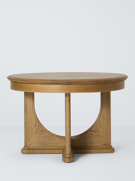 John Lewis Arch 4-6 Seater Round Extending Dining Table, Natural Oak - view 2, Brown