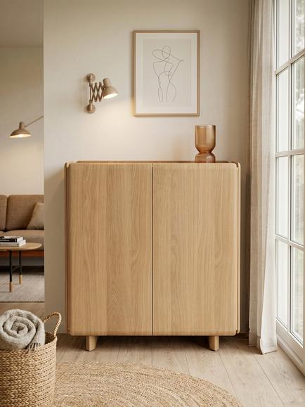 John Lewis Etta 2 Door Cabinet, Oak - view 2, Oak