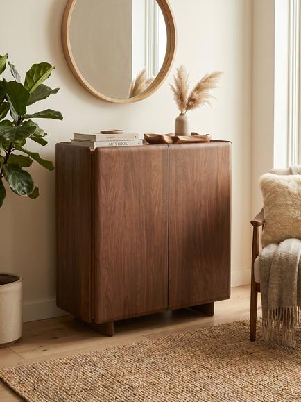 John Lewis Etta 2 Door Cabinet, Walnut - view 2, Walnut