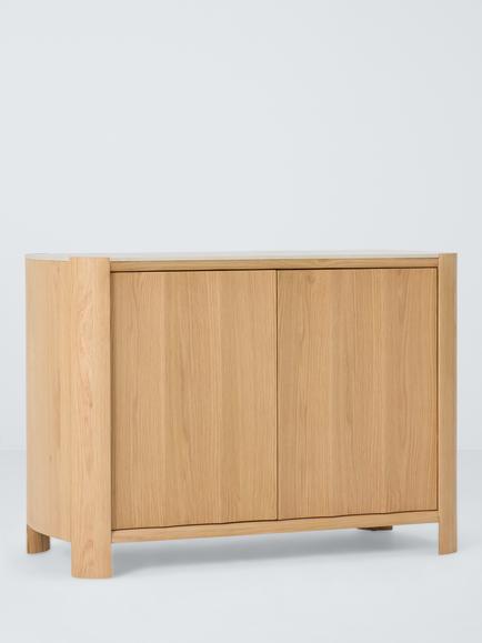 John Lewis Scoop Stone Top 2 Door Cabinet, Oak, Oak