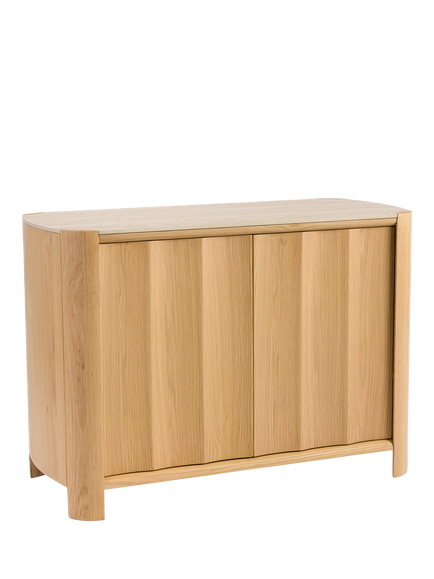John Lewis Scoop Stone Top 2 Door Cabinet, Oak, Oak