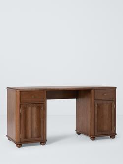 John Lewis Elder 2 Door, 2 Drawer Desk, Walnut Finish, Dark Brown