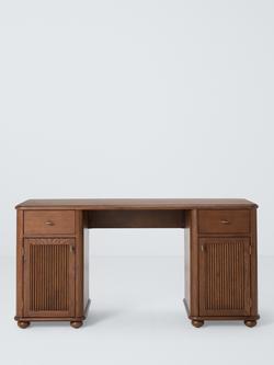 John Lewis Elder 2 Door, 2 Drawer Desk, Walnut Finish - view 2, Dark Brown