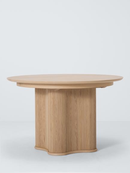 John Lewis Tambour Round Wood 4-6 Seater Extending Dining Table, Oak, Oak