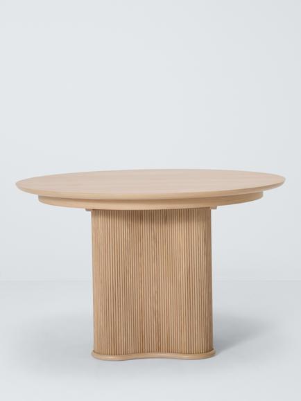 John Lewis Tambour Round Wood 4-6 Seater Extending Dining Table, Oak - view 2, Oak
