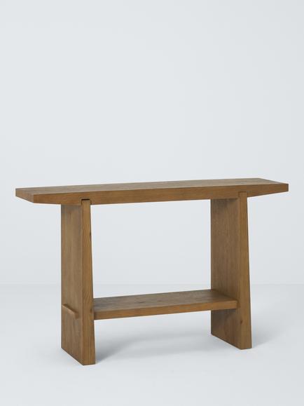 John Lewis Wedge Console Table, Dark Oak, Natural