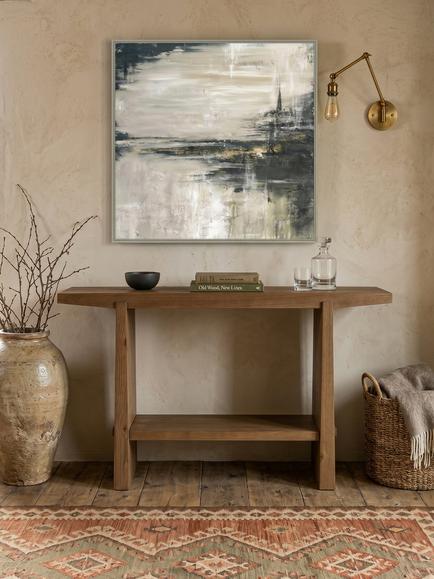 John Lewis Wedge Console Table, Dark Oak - view 2, Natural