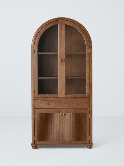 John Lewis Elder Display Cabinet, Dark Brown - view 2, Dark Brown