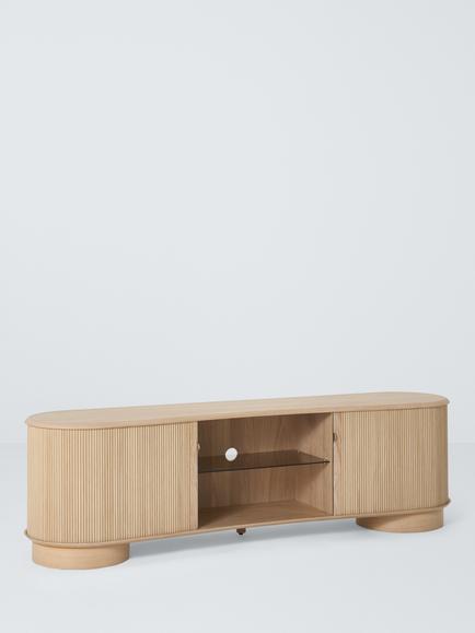 John Lewis Tambour Wood TV Unit, Oak, Oak