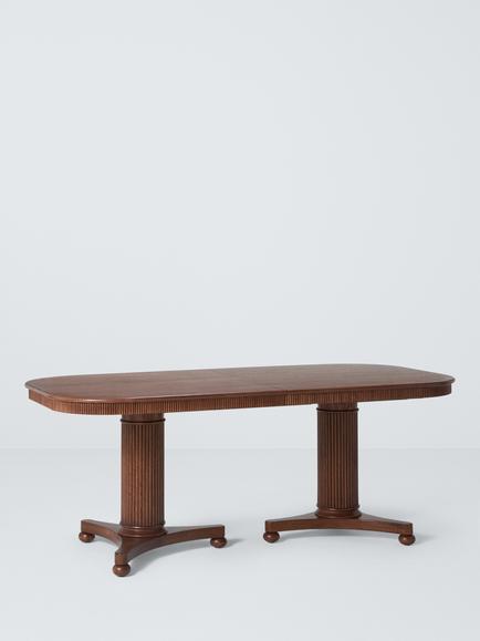 John Lewis Elder Rectangular 8-10 Seater Extending Dining Table, Walnut Finish, Dark Brown