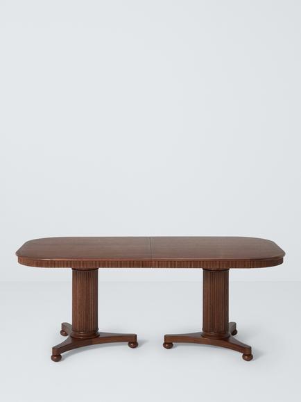 John Lewis Elder Rectangular 8-10 Seater Extending Dining Table, Walnut Finish - view 2, Dark Brown