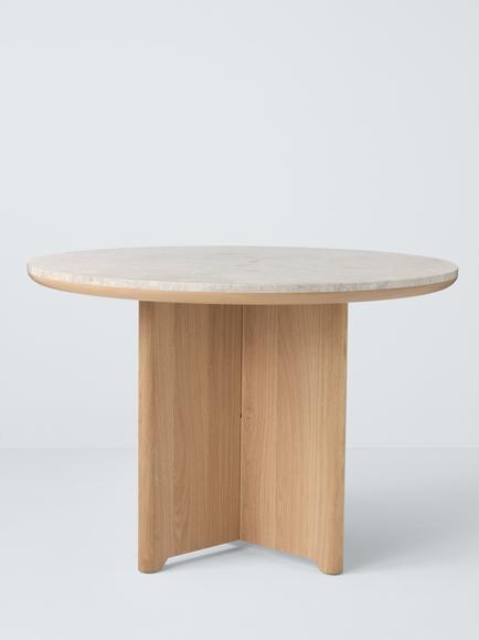 John Lewis Ritz Marble Dining Table, Brown, Oak