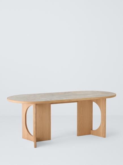 John Lewis Sculpt 6 Seater Ceramic Top Dining Table, Oak, Oak