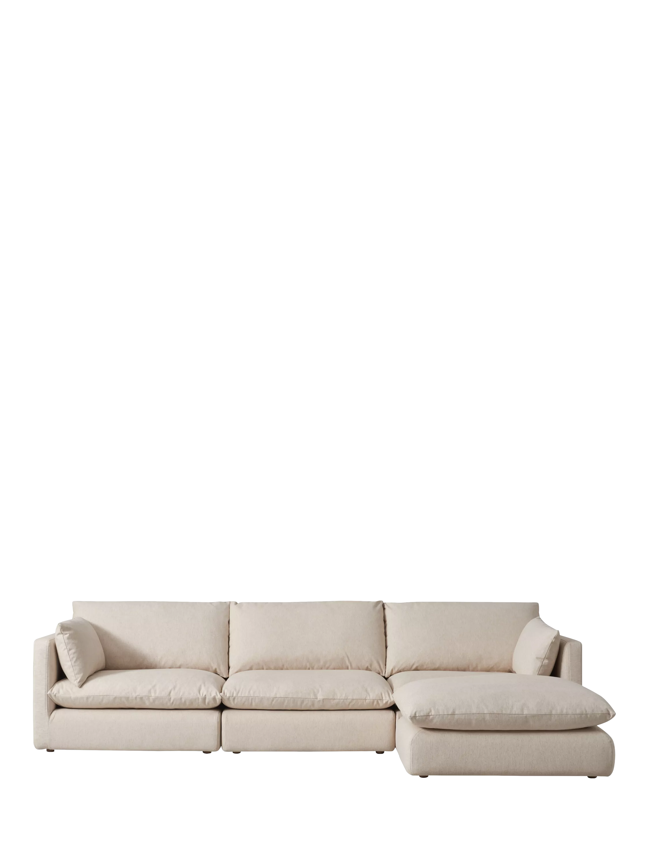 John Lewis Newlyn Large 3 Seater Chaise End Sofa, Light Leg, Native Linen Natural