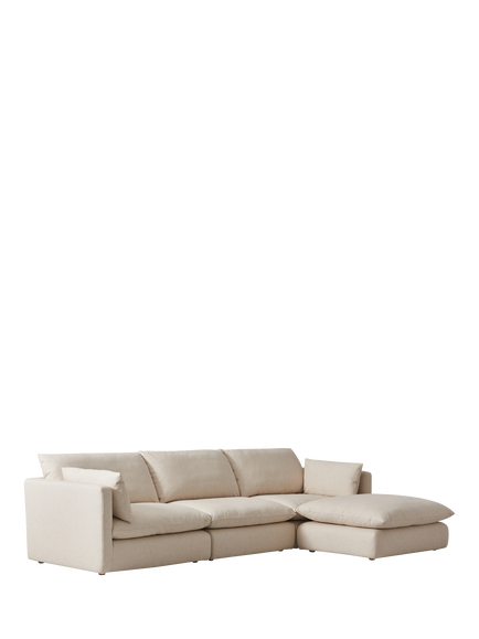 John Lewis Newlyn Large 3 Seater Chaise End Sofa, Light Leg, Native Linen Natural - view 2, Native Linen Natural