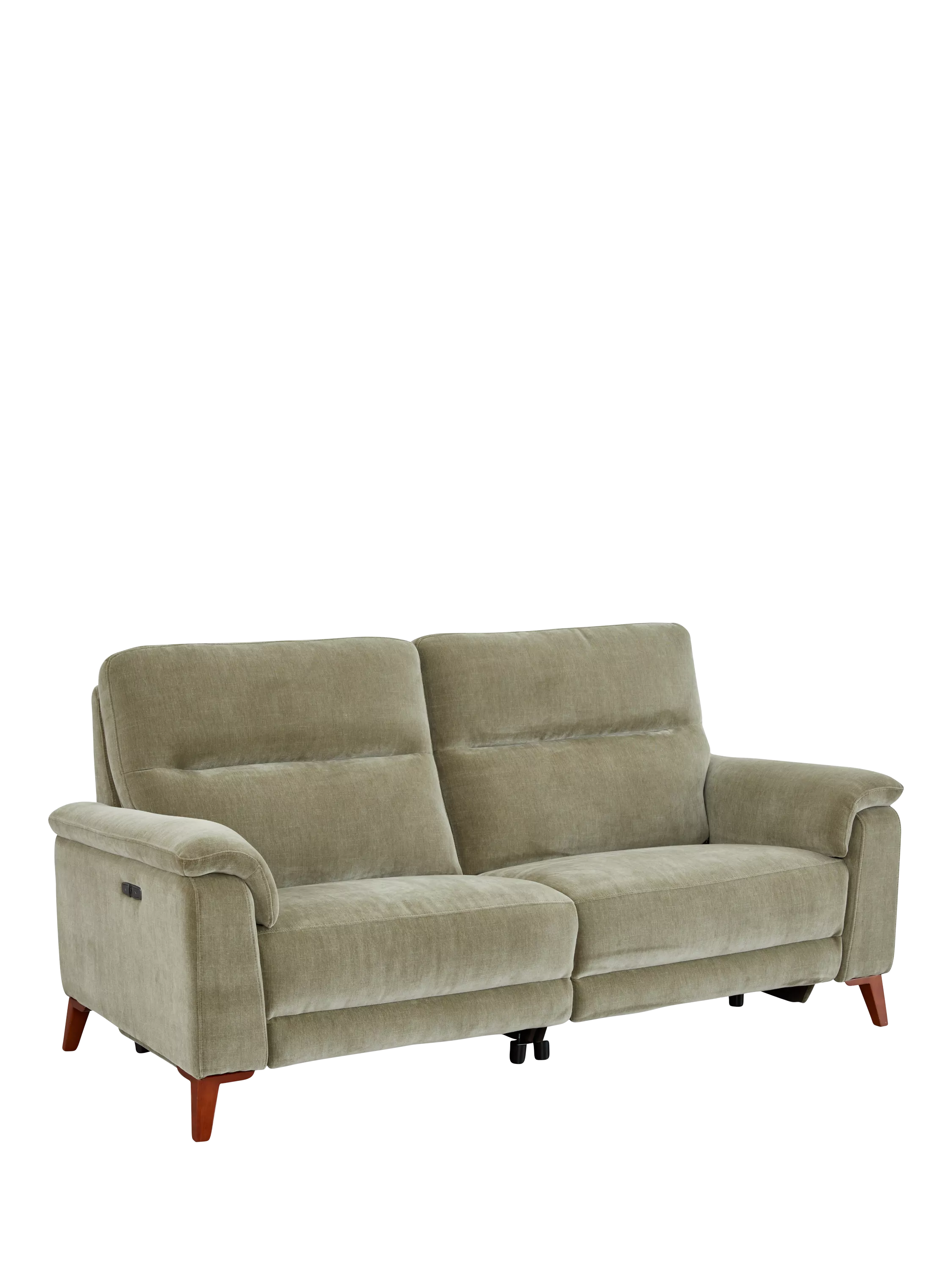 John Lewis Slant Medium 2 Seater Power Recliner Sofa, Green Chenille