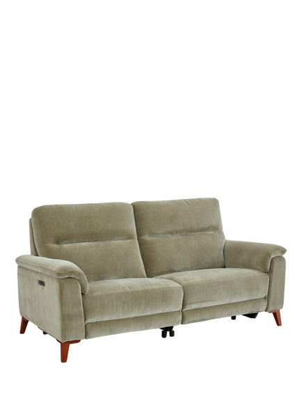 John Lewis Slant Medium 2 Seater Power Recliner Sofa, Green Chenille, Green Chenille