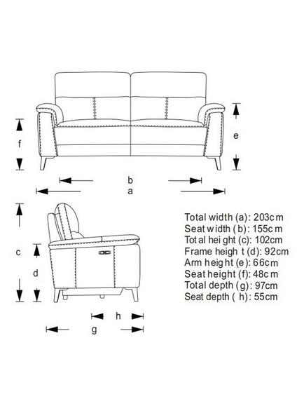 John Lewis Slant Medium 2 Seater Power Recliner Sofa, Green Chenille - view 2, Green Chenille