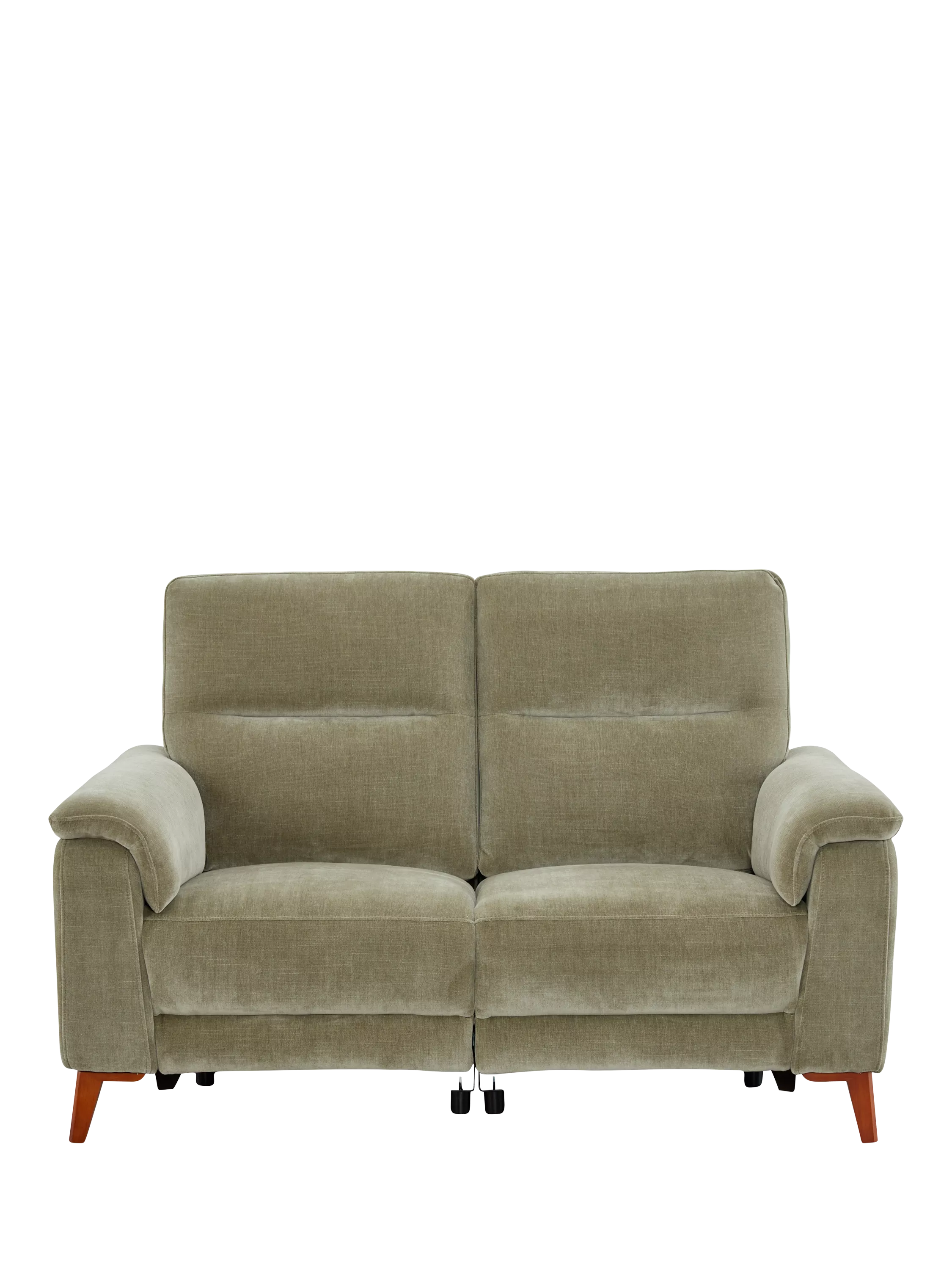 John Lewis Slant Small 2 Seater Power Recliner Sofa, Green Chenille