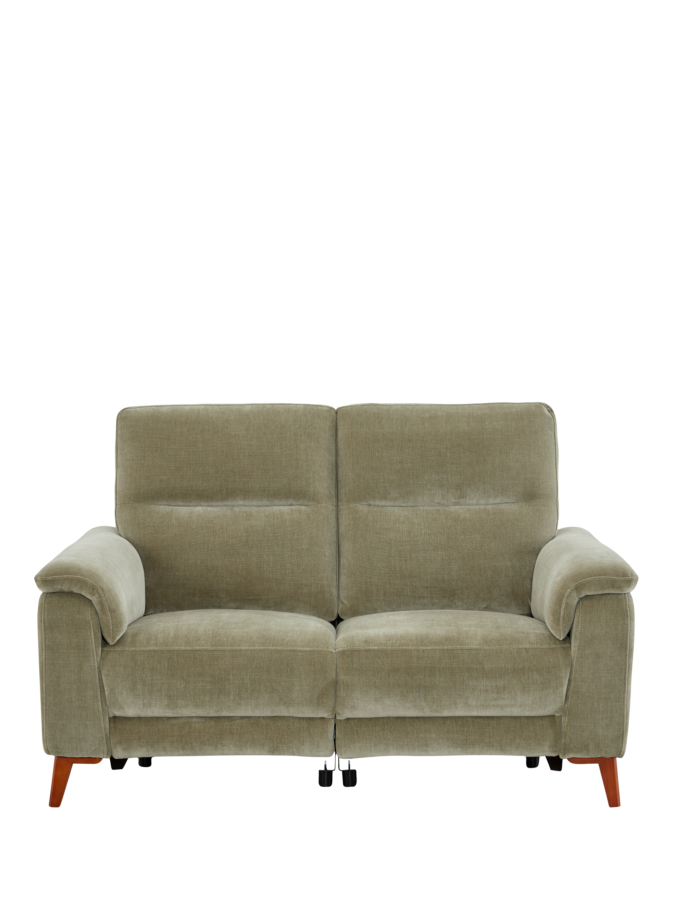 Slant Range, John Lewis Slant Small 2 Seater Power Recliner Sofa, Green Chenille