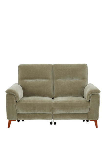 John Lewis Slant Small 2 Seater Power Recliner Sofa, Green Chenille, Green Chenille
