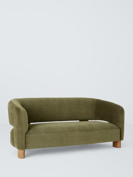 John Lewis Bolo Medium 2 Seater Sofa, Dark Leg, Green Chenille, Green Chenille