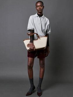 CHARLES & KEITH Enola Tote Bag, Chocolate Canvas - view 2, Chocolate Canvas