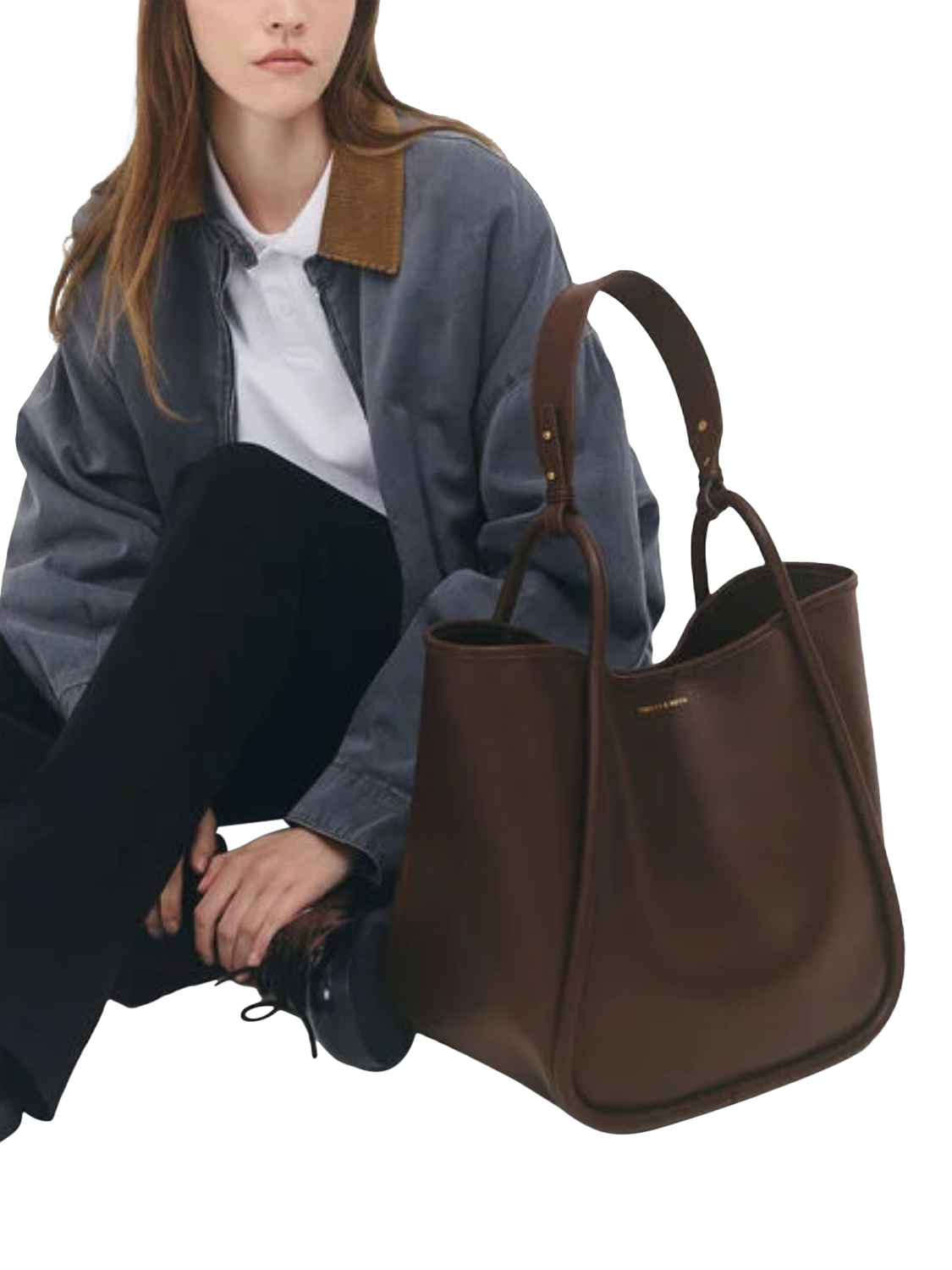 CHARLES & KEITH Lyla Tubular Slouchy Faux Leather Tote Bag