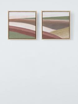 John Lewis Abstract Square Framed Canvas Prints, Set of 2, 30 x 30cm, Multi, Multi