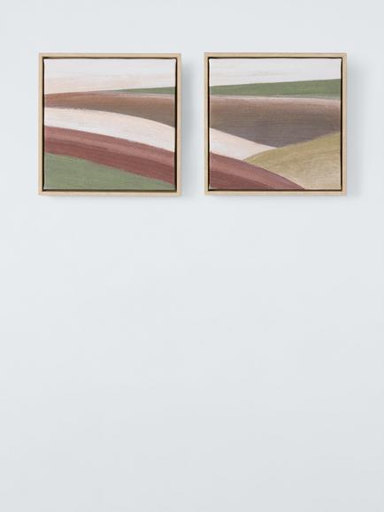 John Lewis Abstract Square Framed Canvas Prints, Set of 2, 30 x 30cm, Multi, Multi