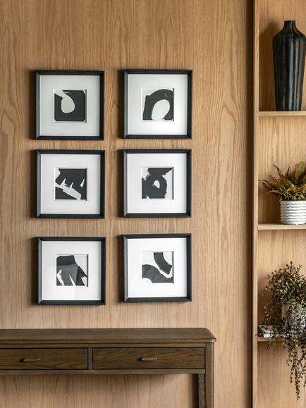 John Lewis Scandi Abstract Framed Print & Mount, Set of 6, 31 x 31cm, Black/White - view 2, Multi