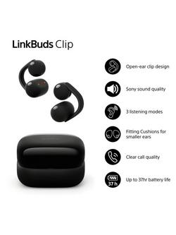 Sony WF-LC900 LinkBuds Clip True Wireless Bluetooth In-Ear Headphones with Open-Ear Design & Mic/Remote - view 2, Black
