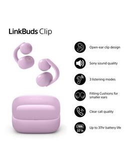 Sony WF-LC900 LinkBuds Clip True Wireless Bluetooth In-Ear Headphones with Open-Ear Design & Mic/Remote - view 2, Violet