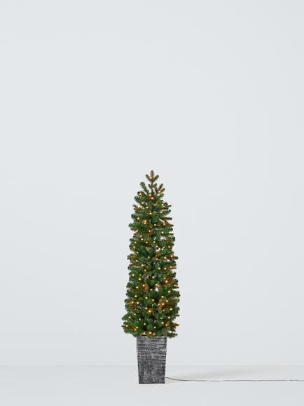 John Lewis Finchley Potted Pre-lit Christmas Tree, Green, Green