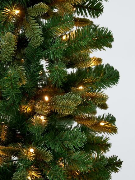 John Lewis Finchley Potted Pre-lit Christmas Tree, Green - view 2, Green