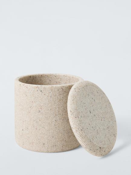 John Lewis Dune Bathroom Canister with Lid, Natural Sand - view 2, Natural Sand