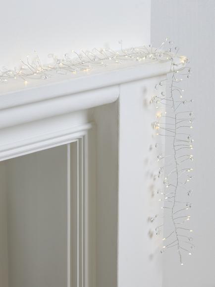 John Lewis 100 LED Battery Operated Crystal Cluster Lights, Warm White - view 2, Multi