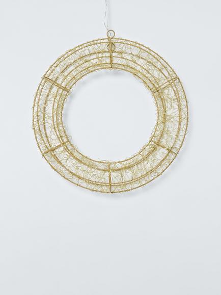 John Lewis LED Wreath, Gold/Warm White - view 2, Warm White