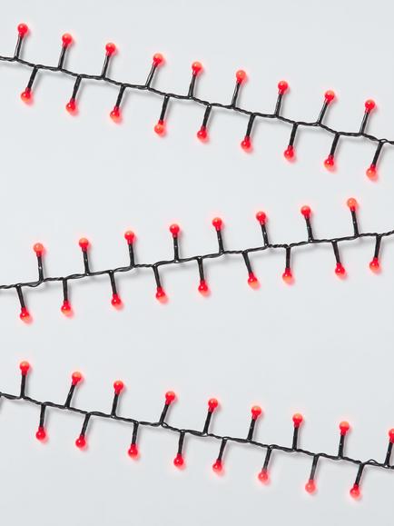 John Lewis 500 Multifunction LED Berry Lights, Lit Length 11m, Red
