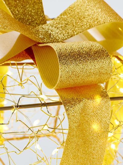 John Lewis Battery Operated Shimmer Presents Decoration, Gold - view 2, Gold
