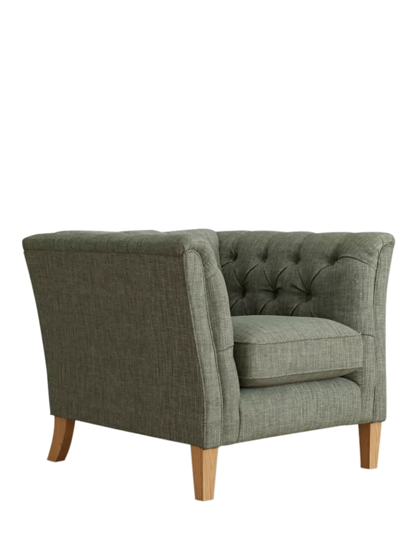 Laura Ashley Chatsworth Armchair, Oak Leg, Bainton Sage