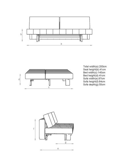 Innovation Living Ripple Sofa Bed - view 2, Nist Blue