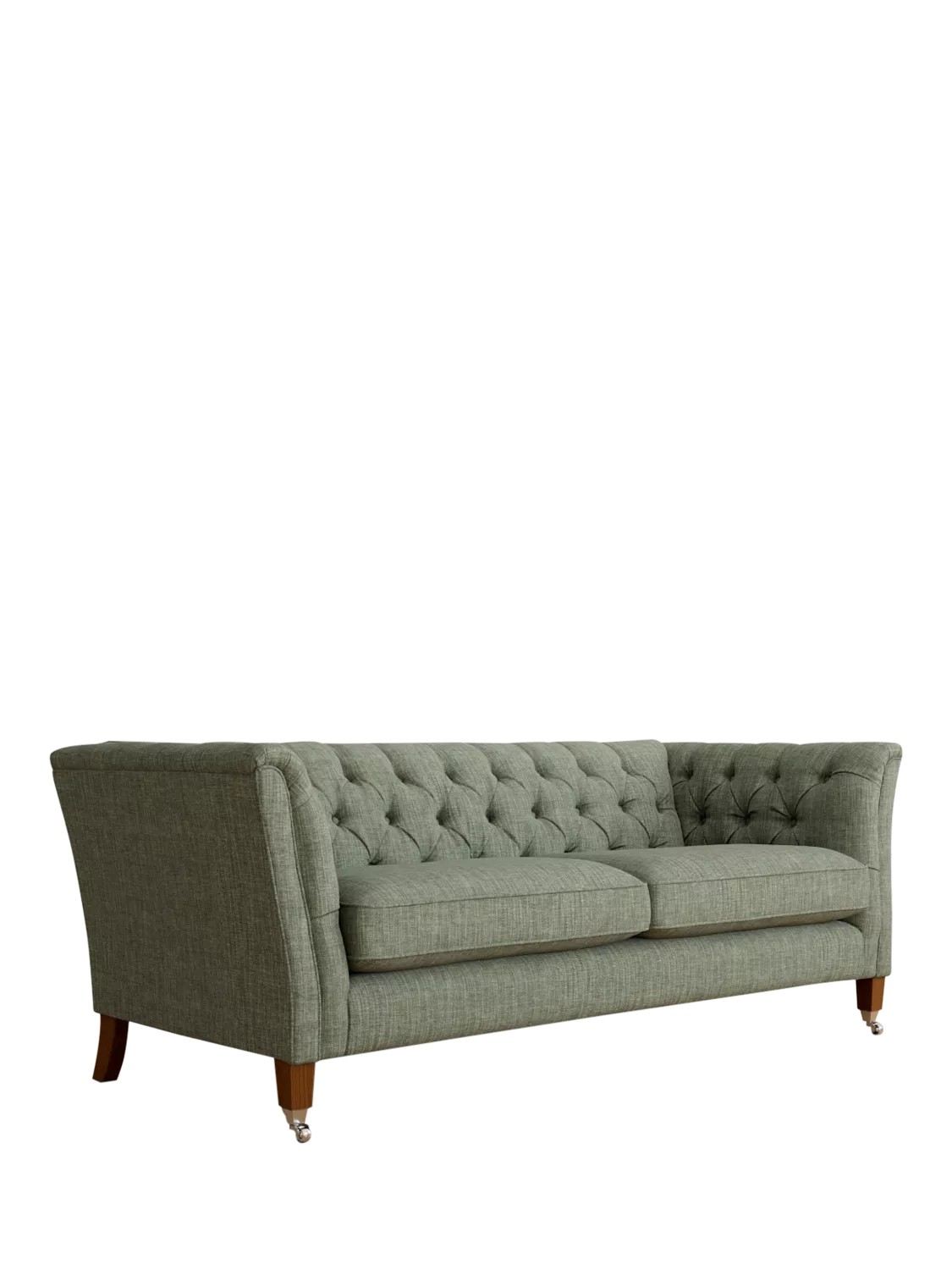 Laura Ashley Chatsworth Large 3 Seater Sofa, Teak Leg, Bainton Sage