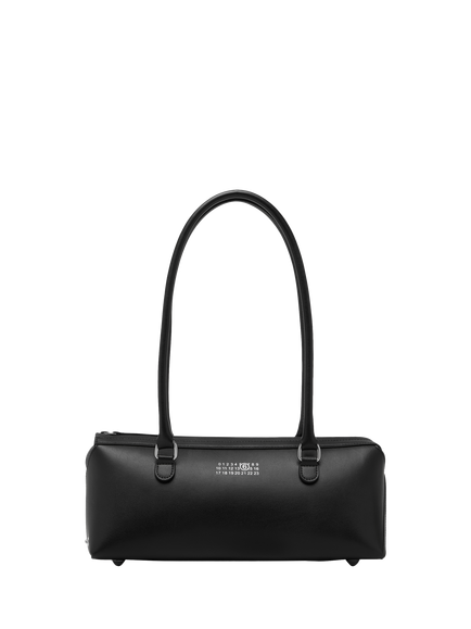 MM6 Maison Margiela Bauletto Leather Shoulder Bag, Black, Black