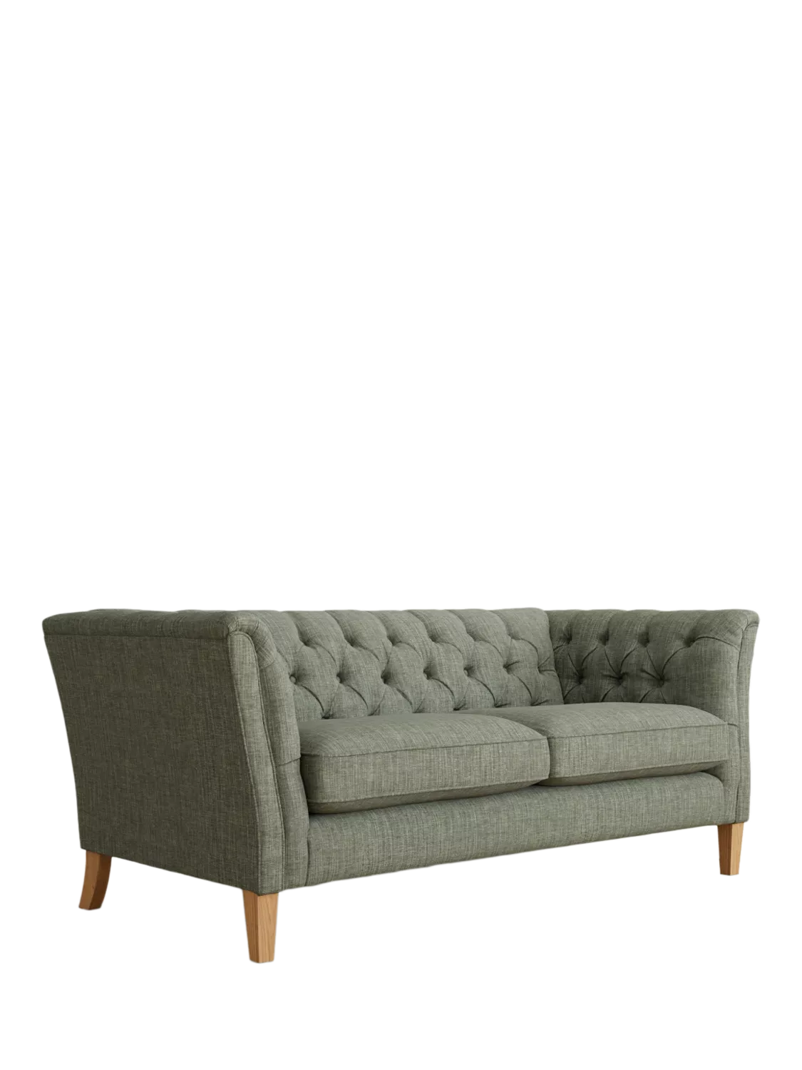 Laura Ashley Chatsworth Medium 2 Seater Sofa, Oak Leg, Bainton Sage