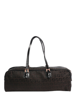Pre-loved Fendi Zucca Canvas Top Handle Bag, Brown, Brown