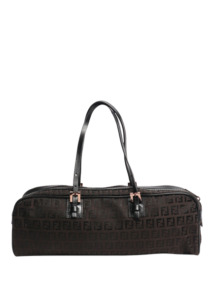 Pre-loved Fendi Zucca Canvas Top Handle Bag, Brown, Brown
