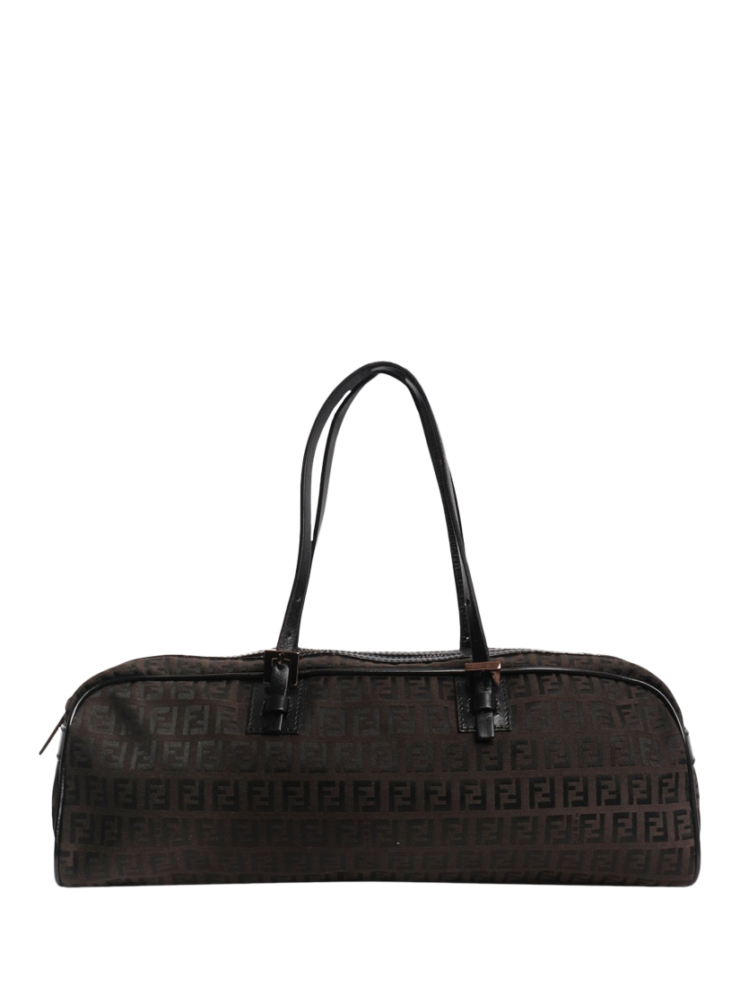 Product image 3 of 7, which shows Pre-loved Fendi Zucca Canvas Top Handle Bag, Brown