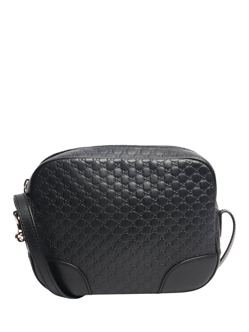 Pre-loved GUCCI Micro Guccissima Leather Crossbody Bag, Black