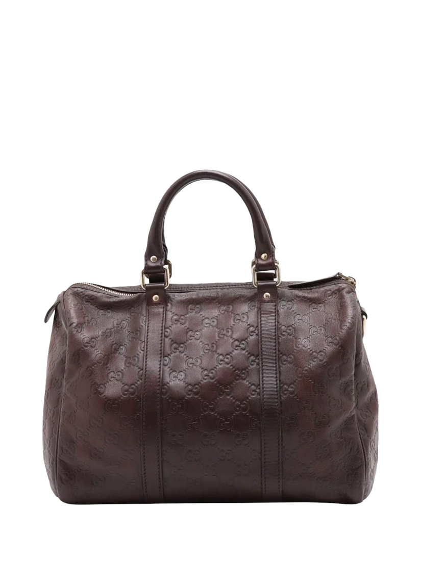 Product image 2 of 10, which shows Pre-loved GUCCI Guccissima Leather Top Handle Bag, Dark Brown